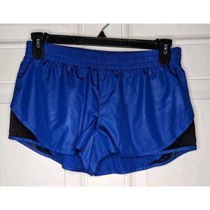 Bebe Sport Athletic Running Shorts With Elastic Waist & Liner Medium Blue/Black